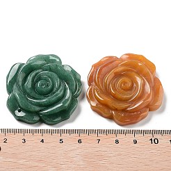 天然石混合石彫刻ペンダント  花のチャーム  42~44.5x8~9.5mm  穴：1.2~1.4mm&nbsp;G-P520-01