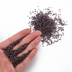 ガラスシリンダービーズ  シードビーズ  銀並ぶ  丸い穴  パープル  1.5~2x1~2mm  穴：0.8mm  約80000個/袋  約1ポンド/バッグ&nbsp;SEED-S047-R-007
