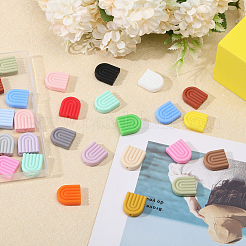 40個 20スタイル レインボーアーチ 食品グレード 環境に優しいシリコンフォーカルビーズ  DIYネックレスの製作  ミックスカラー  19~19.5x16.5~17x5.5~6mm  穴：2~3mm  2個/スタイル&nbsp;SIL-CA0003-29