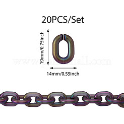 透明アクリルクイックリンクコネクター20個  アブカラー楕円リンク  ブラック  19x14mm&nbsp;OACR-TADJ0001-03A