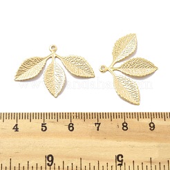 真鍮チャーム  カドミウムフリー＆ニッケルフリー＆鉛フリー  葉  18KGP本金メッキ  23x31x1.5mm  穴：1.5mm&nbsp;KK-B134-05G
