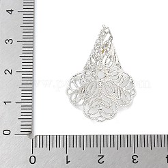 ラックメッキ真鍮ビーズコーン  長持ちメッキ  鉛フリー＆カドミウムフリー  プラチナ  28.5x21x15.5mm  穴：2mm&nbsp;KK-G515-30P
