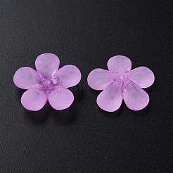 透明なアクリルビーズ  艶消し  花  スミレ  22x23x6.5mm  穴：1.6mm  約378個/500g&nbsp;MACR-S373-116-D04
