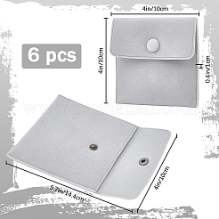 スクエアベルベットジュエリーバッグ  スナップファスナー付き  ゲインボロ  10x10x1cm&nbsp;TP-BBC0001-01A-05