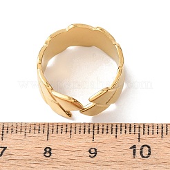 女性用304ステンレススチールオープンカフリング  菱形  イオンプレーティング（ip）  18KGP本金メッキ  9.5mm  内径：17mm&nbsp;RJEW-K309-29G