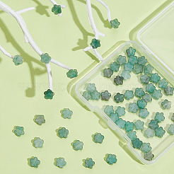 天然の緑のイチゴクォーツビーズ連売り  プラムボッサムの花  6x6.5x2.5mm  穴：0.8mm  約65個/連  15.35''（39センチメートル）&nbsp;G-WH0035-38