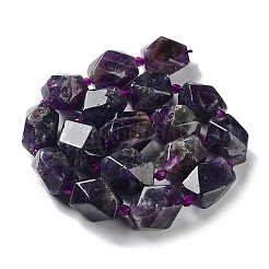 天然石アメジストビーズ連売り  シードビーズで  多面カット  菱形  17~21x13~16x12~15mm  穴：1.2~1.4mm  約18~19個/連  15.35~15.79インチ（39~40.1cm）&nbsp;G-C182-16-02
