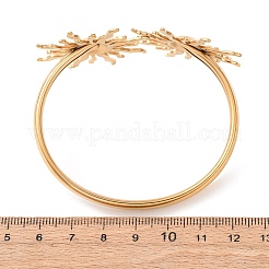 女性用304ステンレススチールカフバングル  太陽  ゴールドカラー  内径：2-1/8x2-3/8インチ（5.3x59.5cm）&nbsp;BJEW-Z157-01G-04