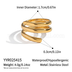 女性用304ステンレススチール指輪  18KGP本金メッキ  17mm&nbsp;HF0933