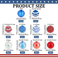 ビーズキット50個  樹脂とアクリルビーズ  ラウンド  ミックスカラー  20x17.5~20mm  穴：2~3mm&nbsp;DIY-PH0031-49