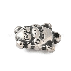 304ステンレス鋼製チベット風ペンダント  動物チャーム  アンティークシルバー  豚  13.5x10x4.5mm  穴：1.2mm&nbsp;STAS-S185-10AS-C
