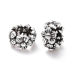 925スターリングシルバースペーサービーズ  花と環  アンティークシルバー  6x3mm  穴：3.3mm&nbsp;LS-FIND-M004-01AS
