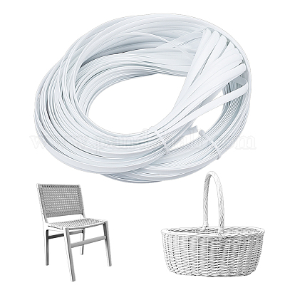 PEリボン  フラット  ホワイト  3/8インチ（8.5mm）&nbsp;OCOR-WH0078-418-1