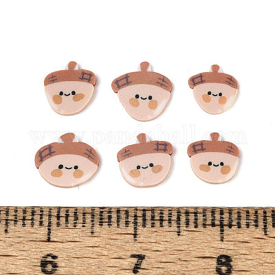 手作り樹脂クレイカボション  栗  桃パフ  5.5~7.5x5~7.5x0.5~1.5mm  約14285個/500g&nbsp;CLAY-T023-05-1