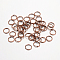 Iron Open Jump Rings, Round, Nickel Free, Red Copper, 6x0.7mm, 21 Gauge, Inner Diameter: 4.6mm, about 18000pcs/1000g