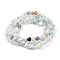Natural Flower Amazonite Stretch Bracelets, Stackable Bracelets, Round & Chips Shapes, 1/4~3/8 inch(0.5~1cm), Inner Diameter: 2-1/8~2-1/4 inch(5.5~5.8cm), 3pcs/set