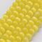Cat Eye Beads, Round, Yellow, 6mm, Hole: 1mm, about 66pcs/strand, 14.5 inch/strand.