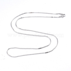 変色しない304ステンレススチールボストンリンクチェーンネックレス  カニカン付き  ステンレス鋼色  27.75インチ（70.5cm）  2mm&nbsp;NJEW-L173-003-P