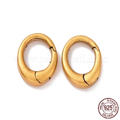スターリングシルバースプリングゲートリング925個  オーバル  アンティーク黄金  12.5x9.5x3mm  内径：8x6mm&nbsp;STER-D036-13AG-01
