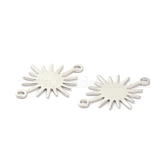 真鍮製リンクコネクター  長持ちメッキ  太陽  プラチナメッキ  18x13.5x0.5mm  穴：1.2mm&nbsp;X-KK-K250-19P