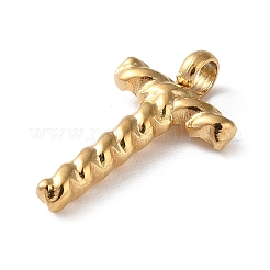316サージカルステンレスペンダント＆チャーム  ゴールドカラー  文字t  14x8.5x2mm  穴：2mm&nbsp;LS-STAS-D031-01T