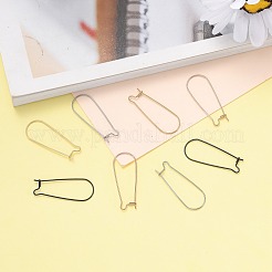 304 ステンレススチール フープ イヤリング 金具 腎臓型 イヤリング ワイヤー  ミックスカラー  33x13x0.7mm  21ゲージ&nbsp;STAS-L216-22A-M