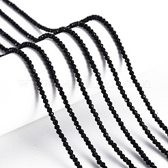 ガラスビーズ連売り  多面カット  ロンデル  ブラック  2mm  穴：0.5mm  約192~194個/連  12.99~13.39インチ（33~34cm）&nbsp;EGLA-S174-23E-02