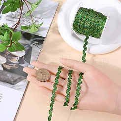 キラキラ輝くウェーブポリエステルリボン1本  1個のプラスチック製の空のスプール付き  グリーン  1/4インチ（5mm）  約26.25ヤード（24m）/ロール&nbsp;OCOR-GF0003-01E