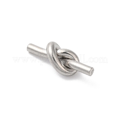 変色しない304ステンレススチールペンダント  ラブノット金具  ステンレス鋼色  16x5.6x5mm  穴：0.9mm&nbsp;STAS-B042-01A