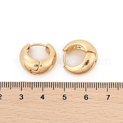 女性のための真鍮のフープピアス  リング  14KGP本金メッキ  16x9mm&nbsp;EJEW-U041-02G