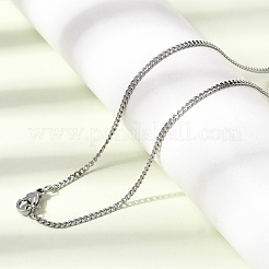 男女兼用 12mm 304ステンレススチール製ツイストチェーンネックレス 2個  変色なし  ステンレス鋼色  17.83インチ（45.3cm）&nbsp;NJEW-H093-17P-03