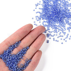 12/0グレードの丸いガラスシードビーズ  銀並ぶ  コーンフラワーブルー  12/0  2x1.5mm  穴：0.3mm  約30000個/袋&nbsp;SEED-Q007-F43