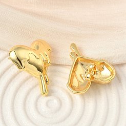 溶けるハートの真鍮スタッドピアス  ラックめっき  長持ちメッキ  カドミウムフリー＆鉛フリー  18KGP本金メッキ  25.5x23mm&nbsp;EJEW-F389-09G