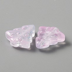 クリスマス透明手作りランプワーク ビーズ  クリスマスツリー  アザミ  16x15x5mm  穴：1.2mm  約50個/袋&nbsp;LAMP-CJC0012-04G