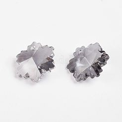 多面カットK9ガラスチャーム  模造オーストリアのクリスタル  スノーフレーク  ゲインボロ  14x12.5x6mm  穴：1.5mm&nbsp;LS-EGLA-P026-F02