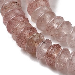天然石ストロベリークォーツビーズ連売り  ソーサービーズ  ロンデル  6~6.5x3mm  穴：1mm  約118~119個/連  15.35''（39センチメートル）&nbsp;G-Z030-A17-01