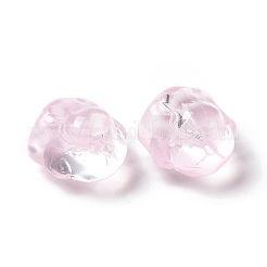 透明ガラスビーズ  兎  パールピンク  17.5x15x11.5mm  穴：1.4mm&nbsp;GLAA-G079-03D