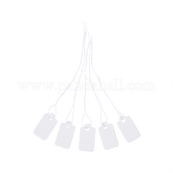 紙製のアクセサリーの値札  長方形  ホワイト  23x13mm&nbsp;TOOL-TA0006-02