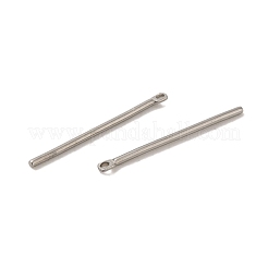 変色しない304ステンレススチールペンダント  バーチャーム  ステンレス鋼色  25x2x1.2mm  穴：1mm&nbsp;STAS-Q323-03B-P