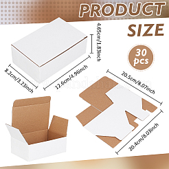 厚紙製メール便箱30個  長方形  ホワイト  12.6x8.2x4.65cm&nbsp;CON-BC0008-19