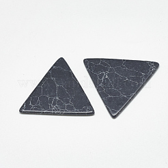 合成ターコイズカボション  染め  三角形  ブラック  10x11x2mm&nbsp;X-TURQ-S290-20A-01