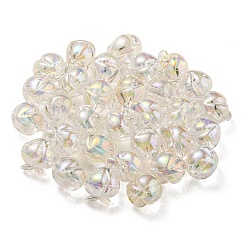 UVメッキレインボー虹色アクリルビーズ  ツートンカラーの二層ビーズ  桃  クリアAB  18x17.5x16mm  穴：3.5mm&nbsp;OACR-F004-02G