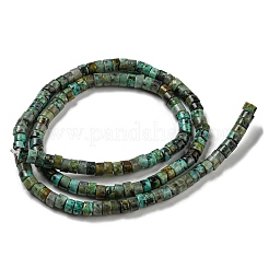 天然アフリカンターコイズ（ジャスパー）ビーズ連売り  フラットラウンド/ディスク  ヒシビーズ  4x2~2.5mm  穴：0.7mm  約173個/連  15.08~15.35インチ（38.3~39cm）&nbsp;G-C084-D03-01
