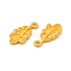 ラックメッキ合金ペンダント  鉛フリー＆カドミウムフリー＆ニッケルフリー  リーフチャーム  マットゴールドカラー  20x9x2mm  穴：1.8mm&nbsp;PALLOY-F287-08MG