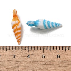オペークアクリルパーツ  クラフトスタイル  巻き貝  ミックスカラー  25x7x6.5mm  穴：2.3mm  1282個/ 500g&nbsp;OACR-E039-18