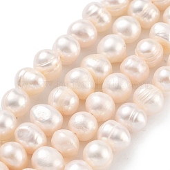 天然養殖淡水パールビーズ連売り  ポテト  桃パフ  6~7mm  穴：0.6mm  約29個/連  6.69インチ（17cm）&nbsp;PEAR-C003-12D