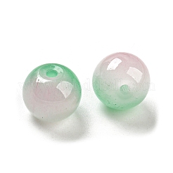 ツートンスプレーペイントガラスビーズ  模造翡翠ガラス  ラウンド  ミックスカラー  10mm  穴：1.8mm  200個/袋&nbsp;GLAA-L046-03