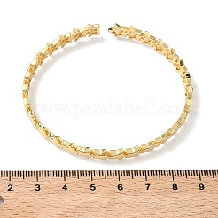 女性用スター真鍮カフバングル  18KGP本金メッキ  内径：2.01x 2.48インチ（5.1x6.3cm）&nbsp;BJEW-C144-01A-G