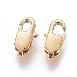イオンプレーティング（IP）304ステンレススチールカニカン  ゴールドカラー  13x6x3mm  穴：1.4mm&nbsp;LS-STAS-G201-06B-G