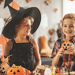ポリエステル模造黄麻布包装袋巾着袋  カボチャ  ハロウィンモチーフ  オレンジ  14x10cm&nbsp;ABAG-PH0002-49